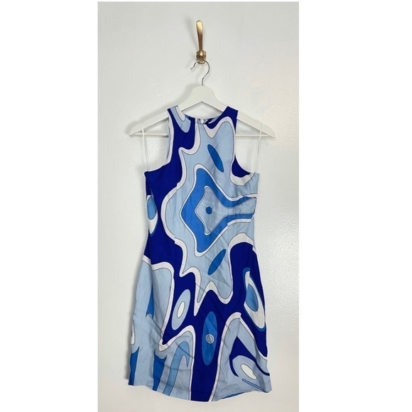 SARA BATTAGLIA Abstract Tank Dress in Blue Size IT 40 // US 4 - Picture 4 of 12